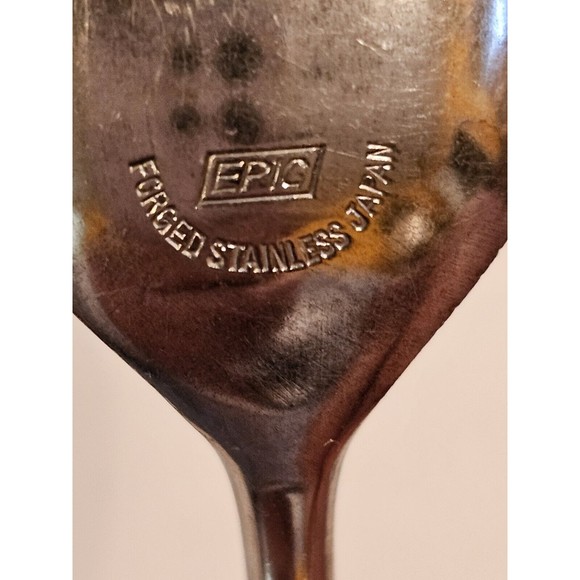 Vintage Epic Teaspoons Set Eight Forged Stainless Japan Wood Handle Canoe  MCM - Picture 6 of 7